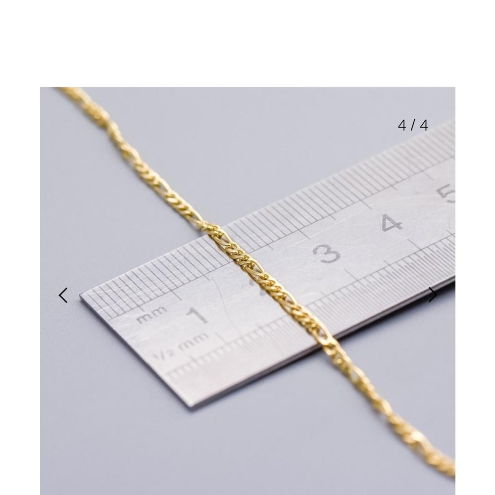 Vintage 9k solid gold figaro chain - Picture 2 of 4